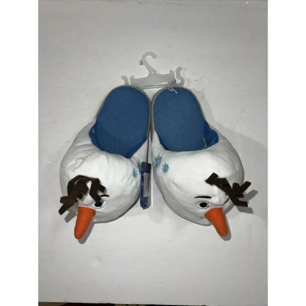 Disney Frozen II Olaf Unisex Kids Size 4 Plush‎ Soft Slippers NWT